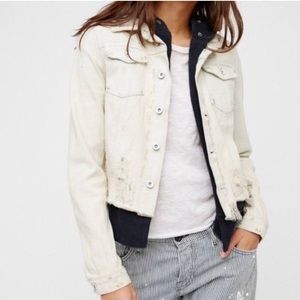 Free People Distressed Hooded Jacket
